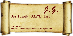 Janicsek Gábriel névjegykártya
