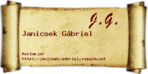 Janicsek Gábriel névjegykártya